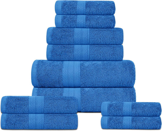 DreamNights Towels 12 Piece Bale Towel Set - 2 Bath Towels, 2 Mitt Gloves, 4 Hand Towels and 4 Washcloths 100% Cotton Hotel Quality Super Soft and