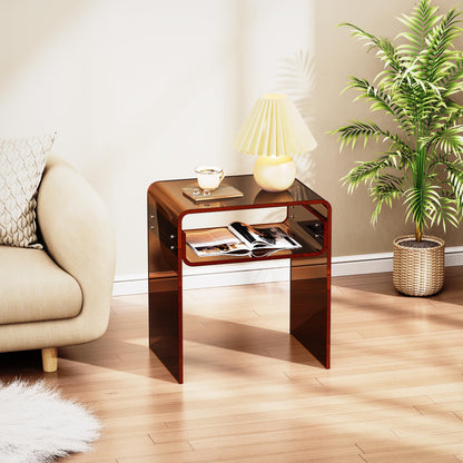solaround Acrylic Side Table, Dark Brown