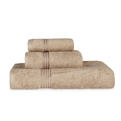 Superior Collection 100% Premium Long-Staple Combed Cotton 3-Piece Towel Set, Taupe