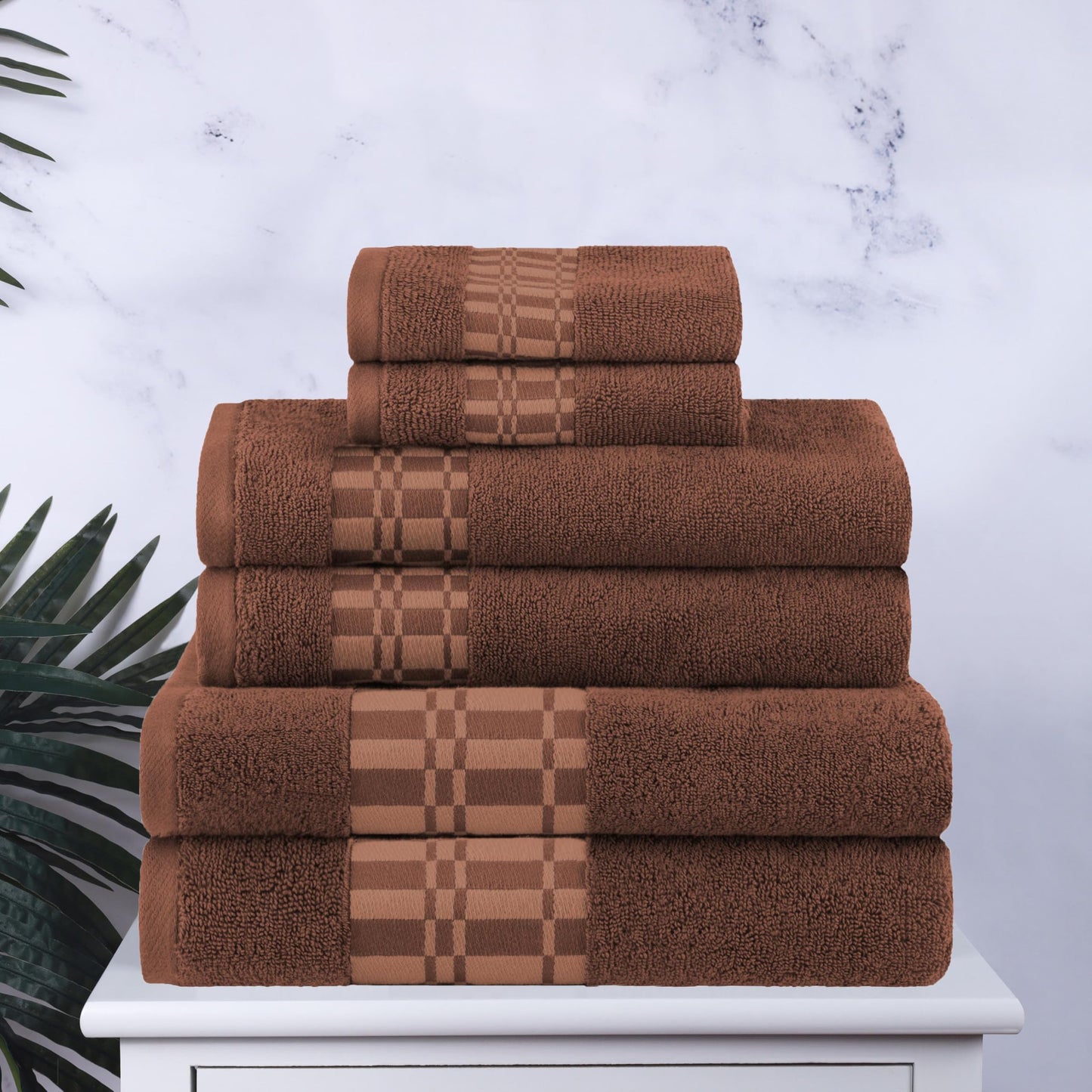 Superior100% Ultra Soft Cotton 6 Piece Towel Set, 550 GSM, Soft Highly-Absorbent Plush Quick Dry, Medium Weight Bathroom Accessories