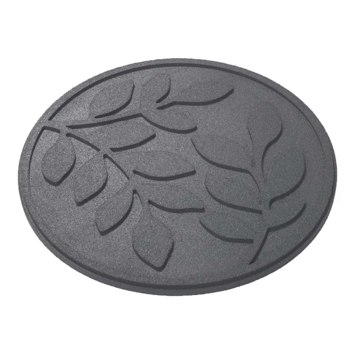 Nicoman Garden Recycled Stepping Stones Scroll with LEAF design, Reversible and Rubber Hard Wearing (Set of 4, Grey)