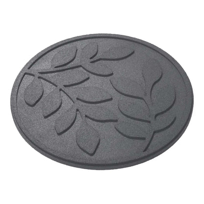 Nicoman Garden Recycled Stepping Stones Scroll with LEAF design, Reversible and Rubber Hard Wearing (Set of 4, Grey)