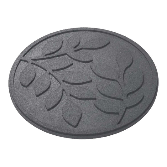 Nicoman Garden Recycled Stepping Stones Scroll with LEAF design, Reversible and Rubber Hard Wearing (Set of 4, Grey)