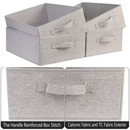 AYVANBER Foldable Storage Boxes Large Closet Organizers and Cube Storage Bins with Handle Clothes Drawer Organizer Bedroom Organization Set for
