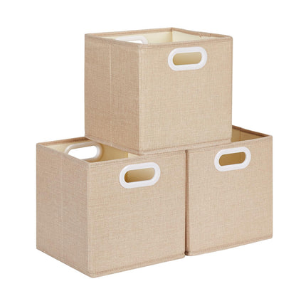Mangata Cube Storage Boxes 28x28x28cm, Light Khaki, 3Pcs