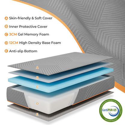 Vesgantti Folding Mattress Small Double 15CM Memory Foam Foldable Mattress
