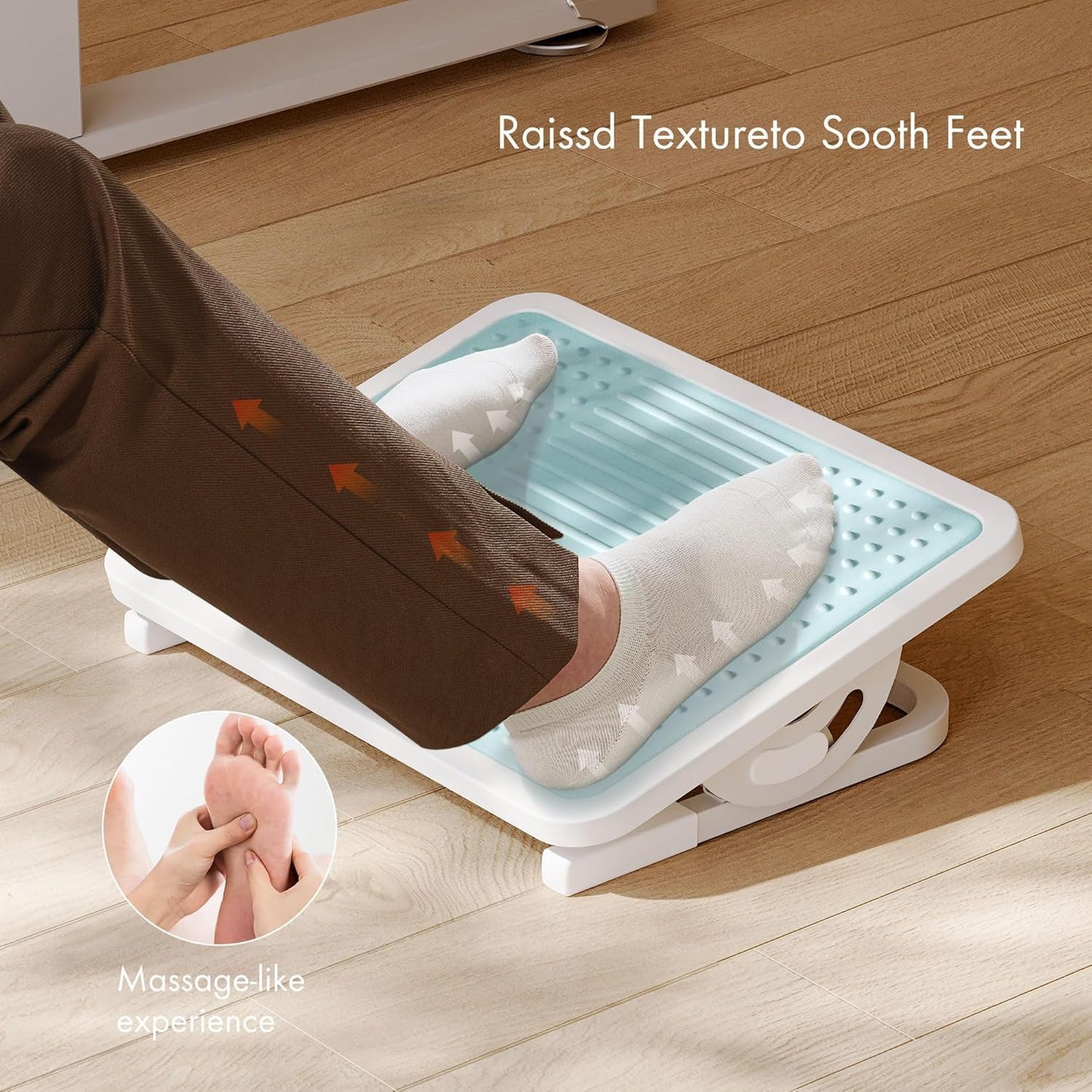 EUREKA ERGONOMIC Foot Rest Under Desk, Ergonomic Adjustable Footstool with Metal Frame, Massage Surface & 3 Height Positions