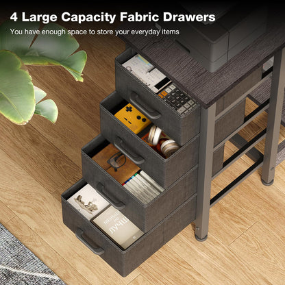 Coleshome Small Corner Desk with Drawers for Home Office, 120x70 cm, Grey