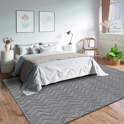 SHACOS Rugs Living Room 120 x 160 cm Modern Grey Area Rug Ultra Soft Fluffy Rug for Living Room Bedroom Non-Slip Washable Rug Geometric Design Floor