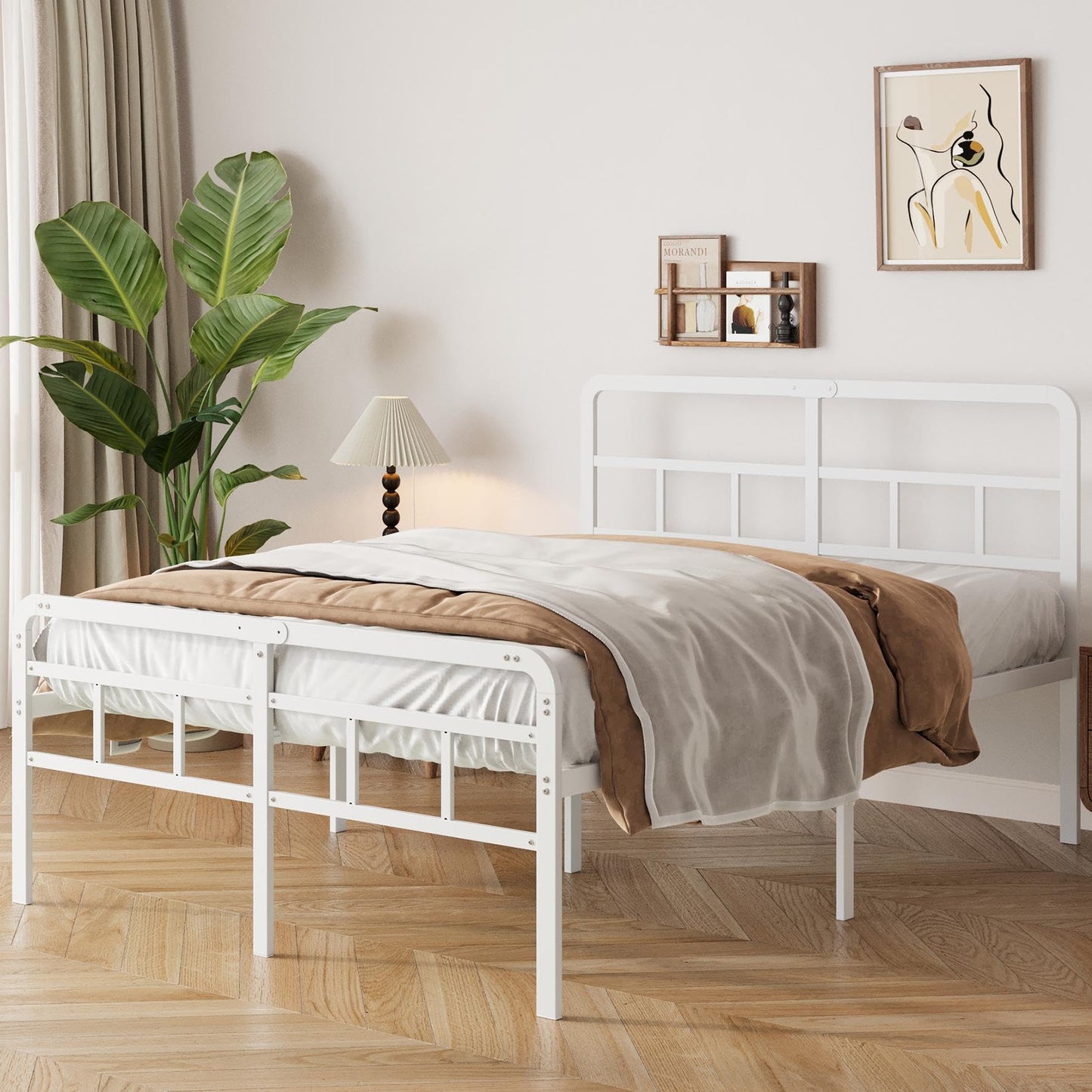 Yicensen King Size Bed Frame with Headboard and Footboard