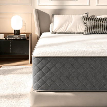 MOLPHIT 12 Inch Double Mattresses, 7-Zone Hybrid Double Bed Mattresses, Memory Foam Mattress with Pocket Sprung with Medium Firm for Body Support &