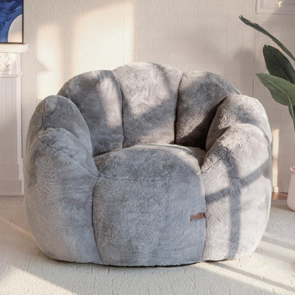MAXYOYO Floral Shaped Bean Bag Sofa, Includes Filling, Faux Fur Fabric