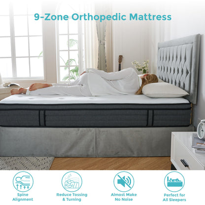 SANA SLEEP 4FT Small Double Mattress,9 Zone Orthopedic Small Double Mattress, Comfortable Home Pocket Spring Mattress