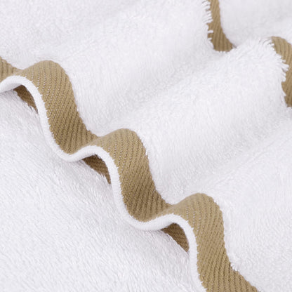 PiccoCasa Cotton Thick Hand Towels Striped for Spa Hotel 2 Pack 40cm x 80cm