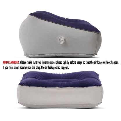 ATKKE Inflatable Foot Rest Pillow Cushion (2 Pack) for Travel Office & Home, Leg Up Footrest Home Relax Reduce Deep Vein Thrombosis Risk on