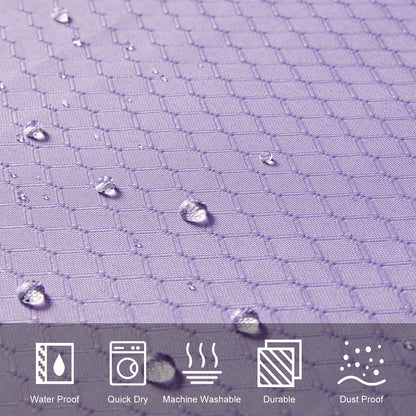 Furlinic Shower Curtain Mould Proof Resistantand Waterproof Bath Curtains Purple Waffle Polyester Fabric Washable for Wet Room with Hooks 47x78 Inch.