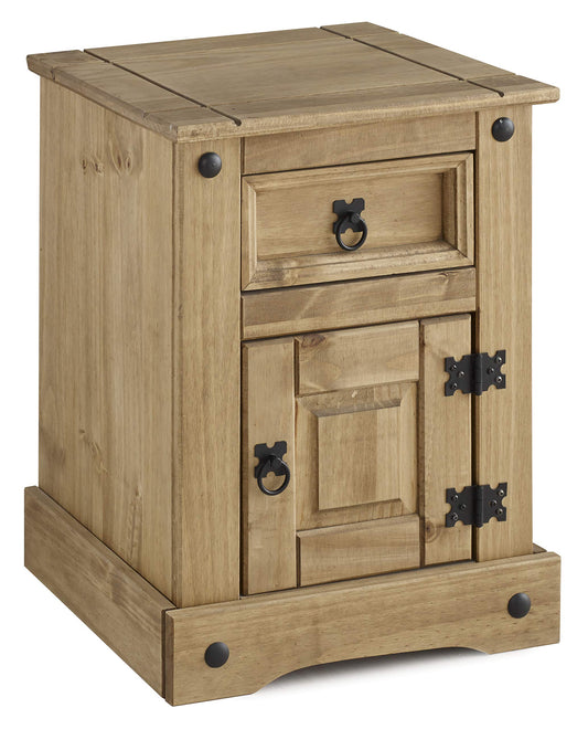 Seconique Corona Petite Bedside in Distressed Waxed Pine
