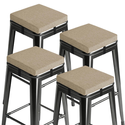 MineCozy Bar Stool Cushions Square 12" x 12" Set of 4 Beige