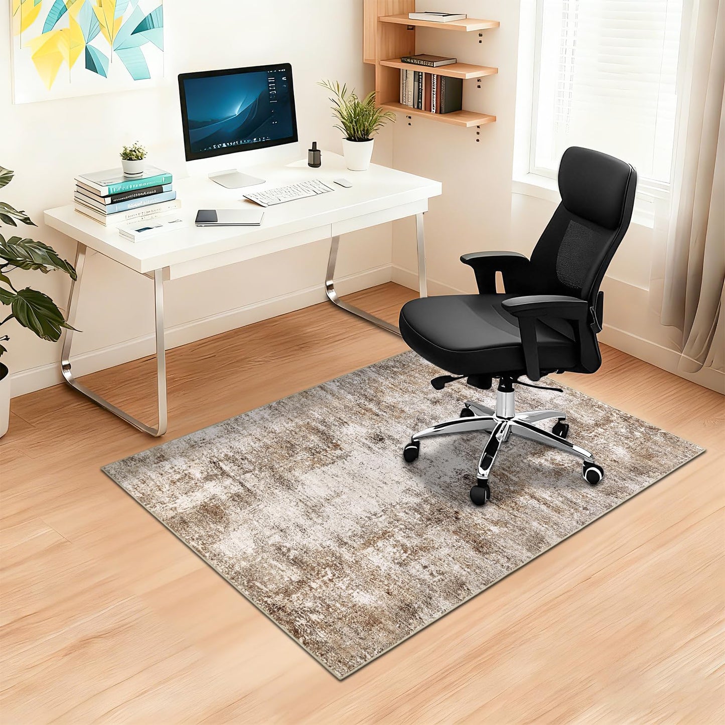 Capslpad Office Chair Mats for Hardwood Floor 90x120cm Non-Slip Modern Abstract Home Multi Purpose Chair Mat Low Pile Floor Protectors Computer Chair