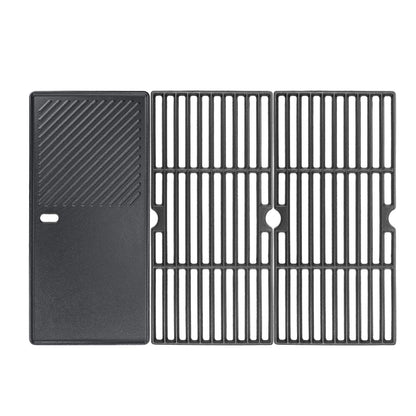 GFTIME 43 x 62.5cm Cast Iron Grill Grates & Grill Plate Griddle for Enders Boston 3, Enders Monroe Pro 3, Charbroil, Kenmore, Landmann, Broil King Gas