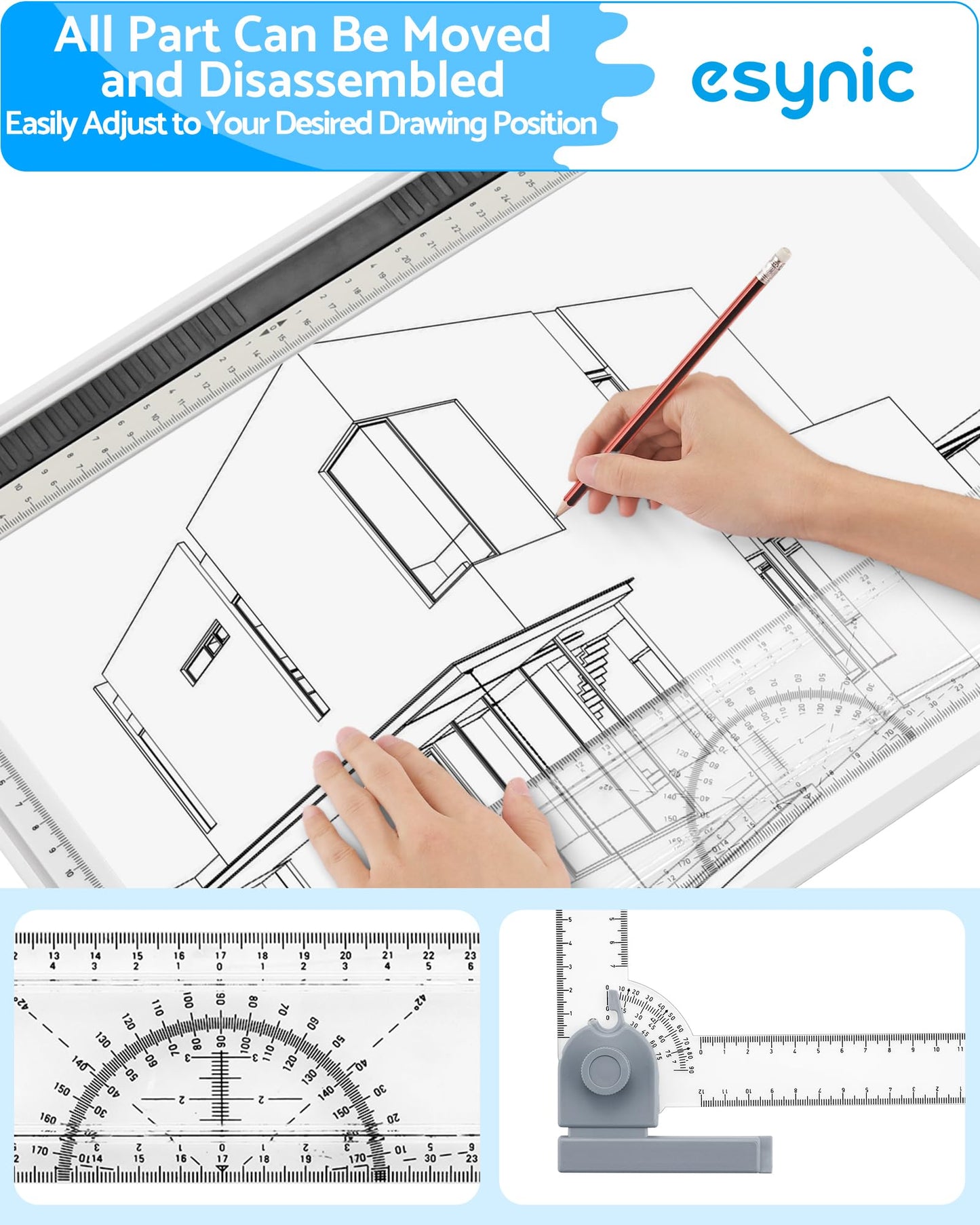 eSynic A4 Drawing Board Set with Adjustable Measuring System
