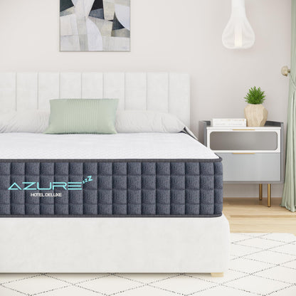 Azure Single Mattress, 3FT Single Hybrid, 10 Inch Breathable Memory Foam, Medium Firm, Individual Pocket Springs, 100 Night Trial