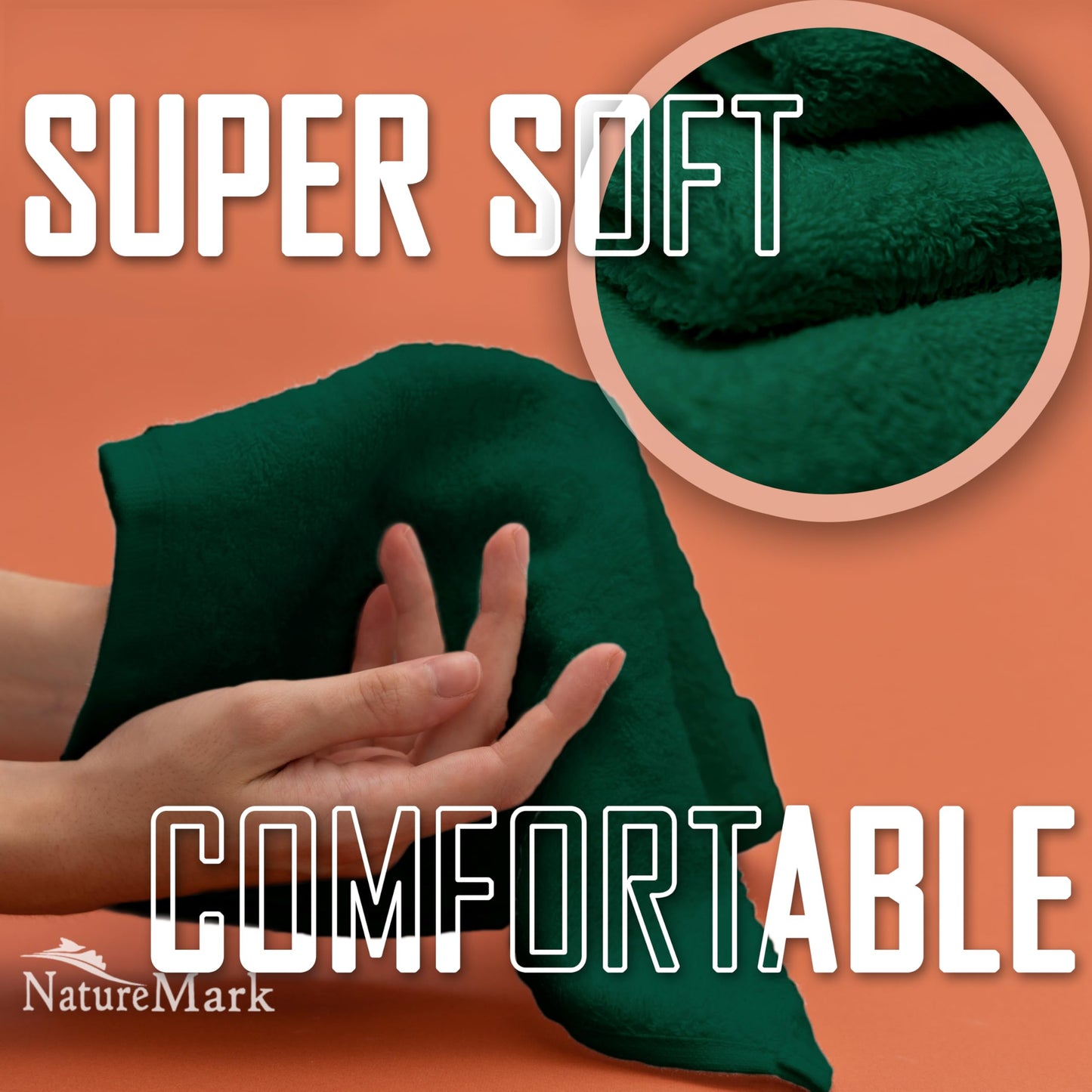 NatureMark Set of 10 Washcloths Made of 100% Cotton - Soft and Absorbent Face and Hand Towels - Practical for Bathroom and Kitchen - 30 x 30 cm