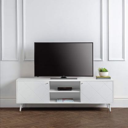 Julian Bowen Moritz TV Unit for up to 65" TVs, White - H58 x W176.5cm
