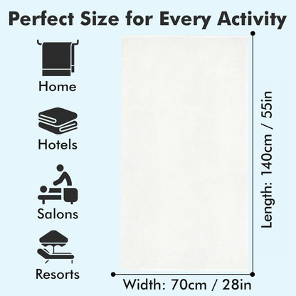 Novo Home Bath Towels Set of 4 – 550 GSM 100% Cotton White Extra Large Towels for Bathroom, Spa Use (70x140 cm)