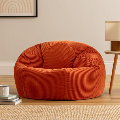 icon Kingston Cord Bean Bag with Filling Included, Set of 2, Orange