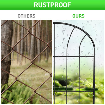 Decorative Garden Fence 25Pack, Metal Rustproof Iron Landscape Wire Folding Fencing Ornamental Panel, Outdoor Rustproof Fence Panel Animal Barrier