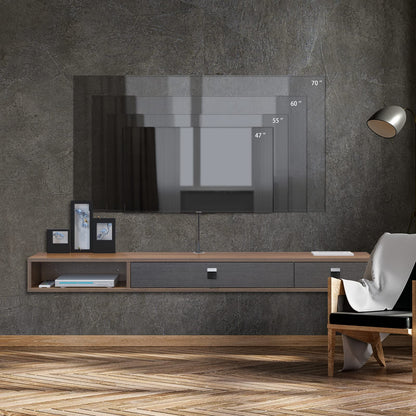 Pmnianhua Floating TV Unit, 71'' Wall Mounted TV Cabinet, Floating Shelves with 2 Doors