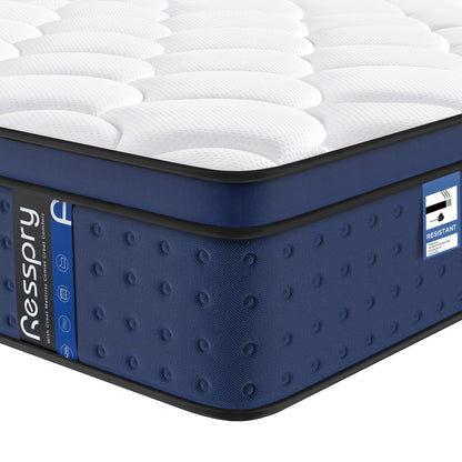 Resspry Single Mattress,12Inch Hybrid Mattress for Pressure Relief