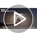 NBHANYUAN Lighting® Outdoor LED Wall Light with Motion Sensor,4 Lighting Modes Outside Lights PIR SUS316 Stainless Steel Wall Lamp IP44 Waterproof 3000K Warm White for Porch 1000LM