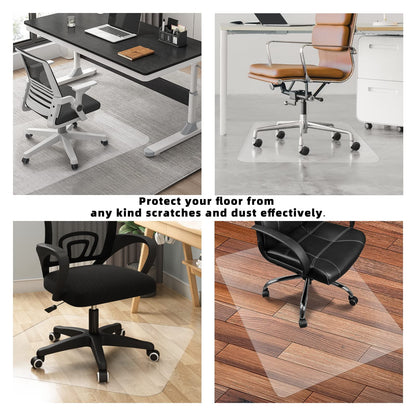 BesWin Office Chair Mat for Hard Floors, 120x150cm Clear PVC Hard Floor Protection Mat, Non-Slip Hardwood Floor Chair Mat
