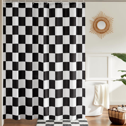 Ohocut Checkered Shower Curtain, Black and White Shower Curtains for Bathroom, Cute Retro Checkerboard Bathroom Shower Curtain Vintage Aesthetic,