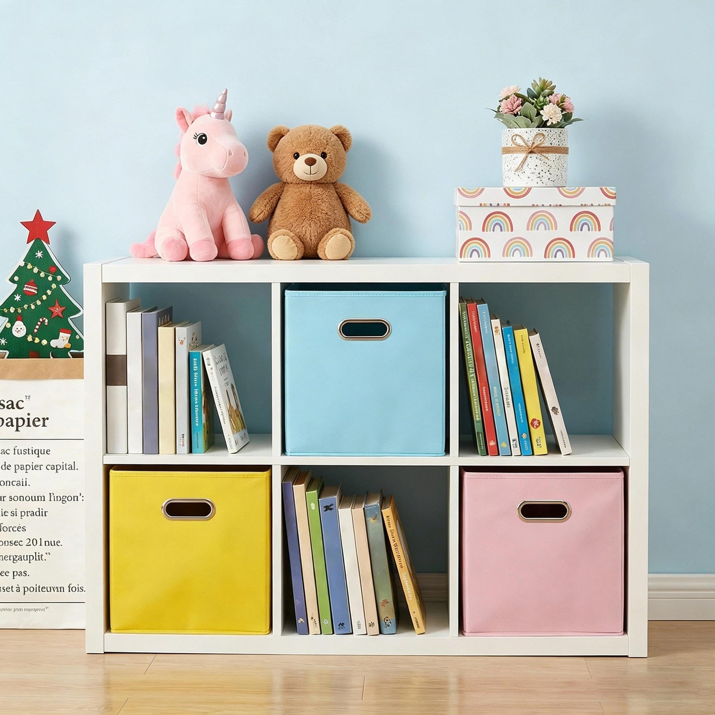 LUKDNEEY 3PCS Cube Storage Boxes, Foldable Fabric Storage Cubes