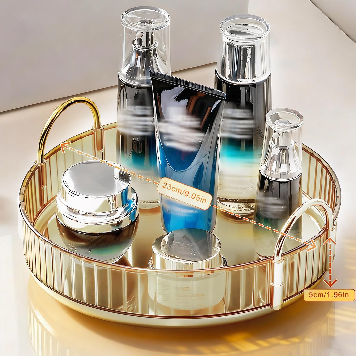 360 Rotating Makeup Organizer, Bathroom Cosmetic Holder Rack Large Capacity Cosmetic Organisers for Lipsticks, Nail Care, Skincare, Perfume