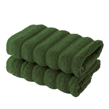 BERIBO Cloud Turkish Towel Set 100% Cotton 620gsm (Olive Grove, 2 Face Flannels)