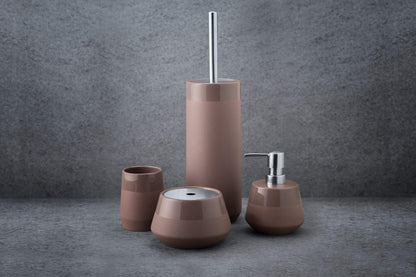 axentia Nevada Earthenware Soap Dispenser Diameter 10 cm Height Approx. 14 cm Taupe