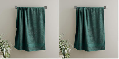 Catherine Lansfield Bathroom Anti Bacterial 500 gsm Soft & Absorbent Cotton Hand Towel Forest Green (Pack of 2)