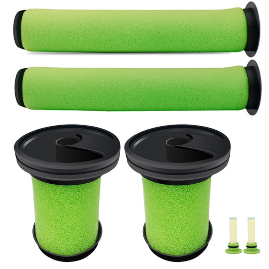 4 Pack Replacement Filters for Gtech AirRam MK2 K9 & Multi MK2/MK9 + 2 Freshener Cartridges, Washable Foam Filter Kit Compatible with Gtech Cordless