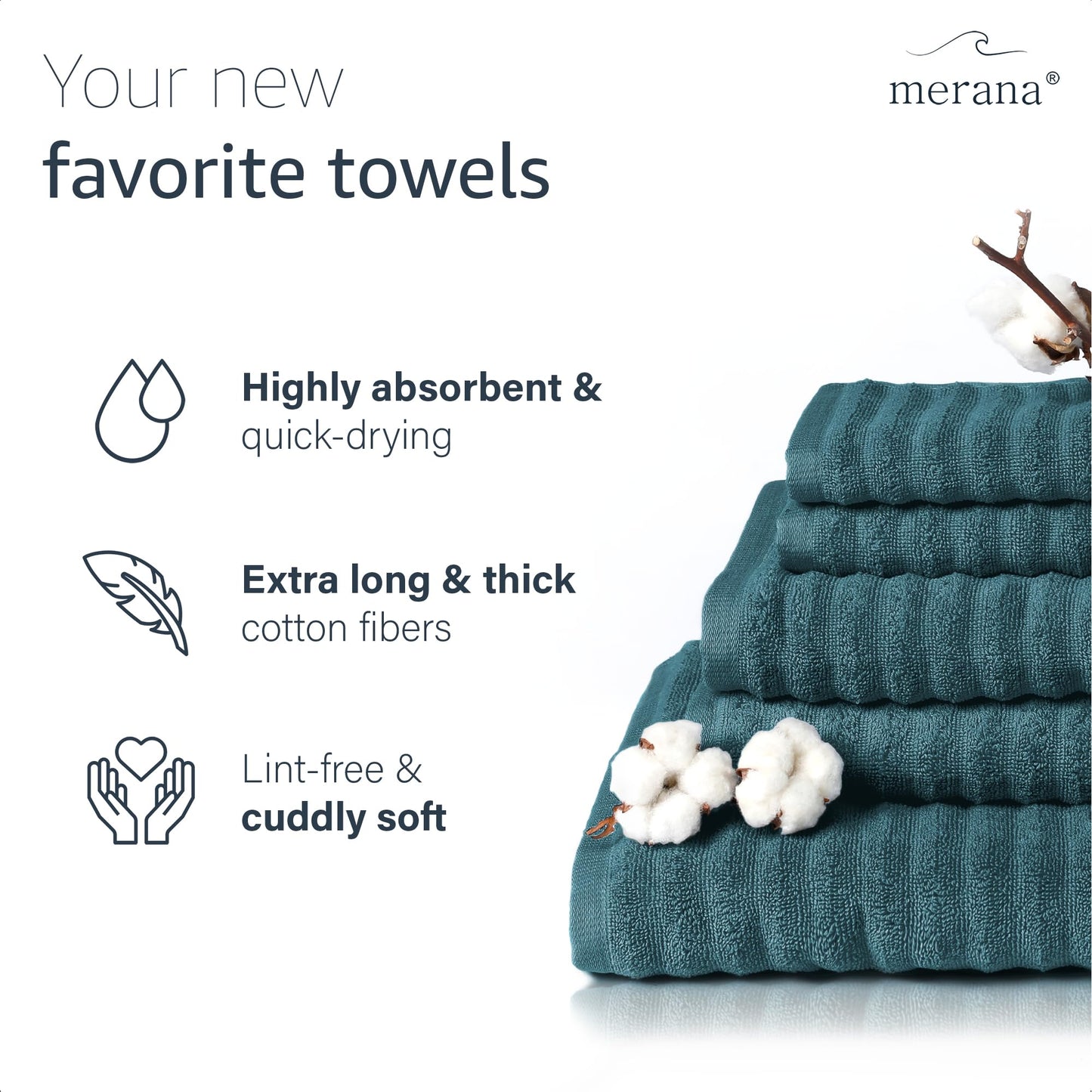 Merana OSLO towel set | quick-drying, soft & lint-free | terry luxury quality | 100% cotton terrycloth | OEKO-TEX | 590 GSM