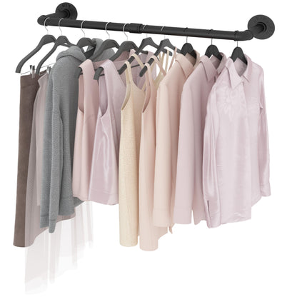 VOLISON Wall Mounted Clothes Rail, 90CM Industrial Pipe Clothing Rack, Industrial Clothes Rail Wall Mounted