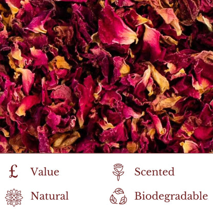 KEEP IT Wedding Confetti Eco friendly Biodegradable | 10 LITRES (100 Guests) | Dried Rose Petals Flowers | 100% Natural Confetti | Biodegradable
