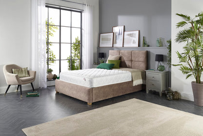 Aspire Beds Cumulus White 2 Sleep Comfort Layers & AC Aspire-Cool Touch Sleep Surface Foam Free Bonnell 500 Sprung Premium Economy Mattress