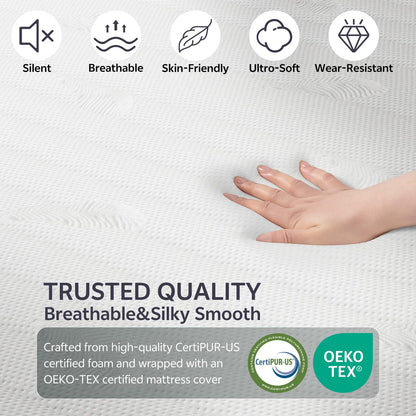 Matoresu Hybrid Double Mattresses 4ft6 25cm Medium Firm Pocket Sprung 7-Zone OEKO-TEX Certified – Motion Isolation & Pressure Relief for Back Pain