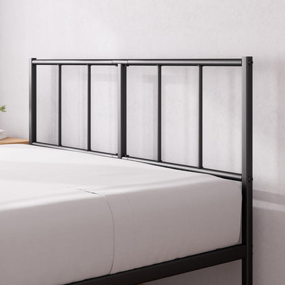 ZINUS Justin Double Bed Frame  Bed 190x135 cm  35cm Height  Metal Bed Frame with Headboard  Platform bed frame with steel slat support  Modern