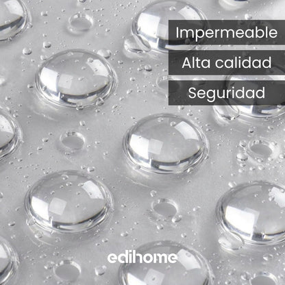 edihome, Non-Slip Bath Mat, 53 x 53 cm, Shower Mat, Shower Mat, Bubbles with Suction Cups, BPA-Free, Antibacterial, Mildew Resistant, Family Safety