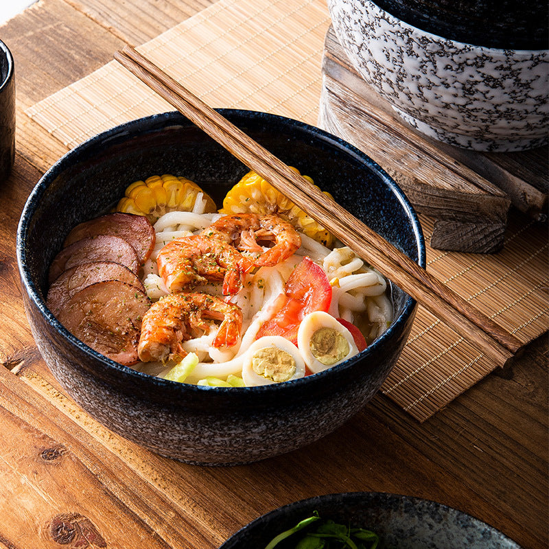 Japanese Style Ramen Bowl Ceramic Noodle Instant Noodle Chopsticks Spoon Set